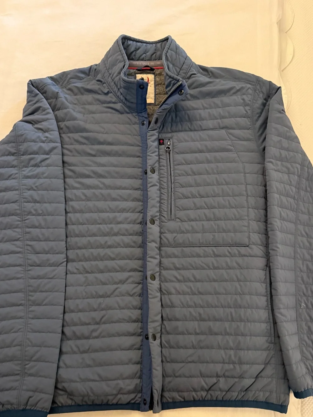 Relwen Quilted Tanker Jacket Blue Men’s Large Insulated Lightweight Snap Zip